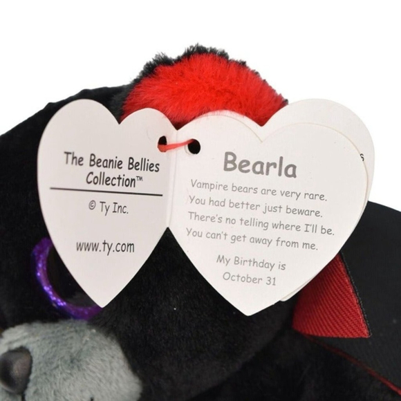 TY Beanie Baby Beanie Bellies Bearla the Vampire Bear Plush Stuffed Animal 6 in - Picture 5 of 7